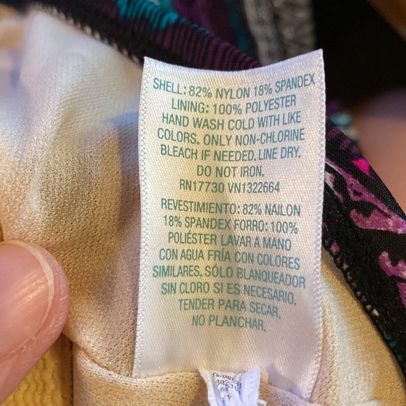 NWT beautiful geometric pattern tankini top from Kona Sol, size 14W - Picture 6 of 13